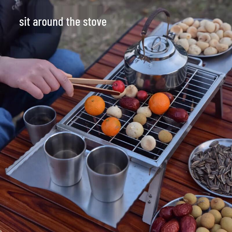 Portable Stainless Steel Folding Charcoal BBQ Grill