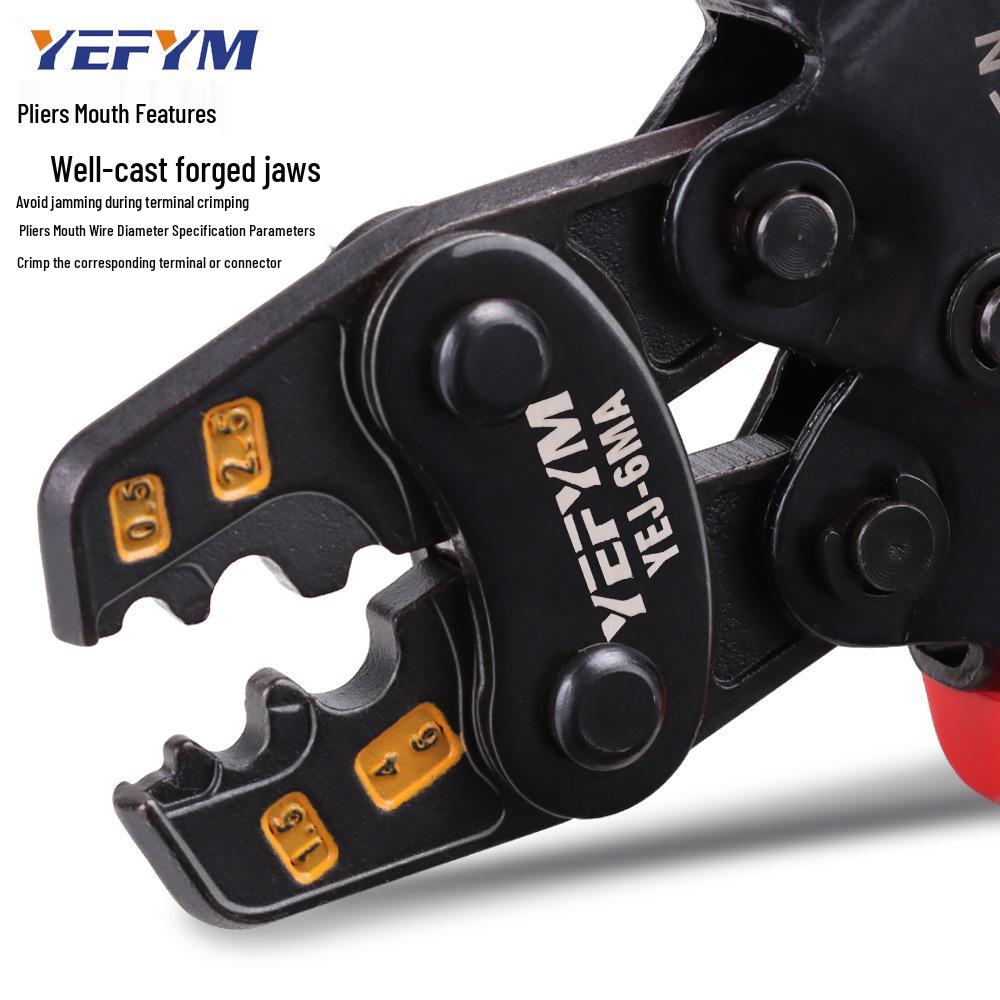 YEJ Multi-functional Japanese Style Ratchet Crimping Pliers for Pre-insulated and Bare Terminals