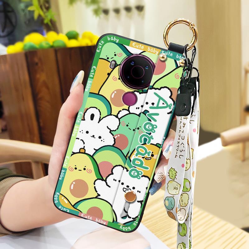 Wrist Strap Dirt-resistant Phone Case For Nokia 5.4 Back Cover Durable Wristband Silicone Soft case Protective Cartoon