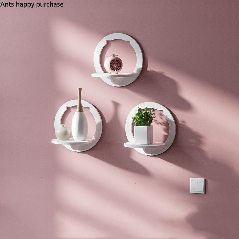 Drewniana płyta plastikowa Stojak ścienny do przechowywania Bez dziurkowania Półka nocna Wisząca przegroda ścienna Stojak na kwiaty Półki domowe Dekoracyjna rama