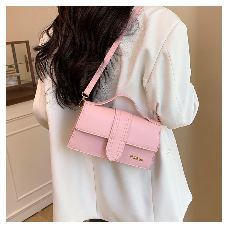 Borsa a Spalla Minimalista in Ecopelle Quadrata alla Moda Borsa a Tracolla per Donna