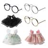 1 Set Süße Hamsterkostüme Mini-Prinzessinnenkleid Und Runde Metallbrille Eichhörnchen Verkleidungsoutfit für Kleine Haustiere Tägliche Kleidung Foto Requisiten
