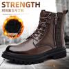 2026 New British Style Men's Short Boots Autumn New Men's Boots Platform Boots Fashionable Black High Top Leather Shoes for Men