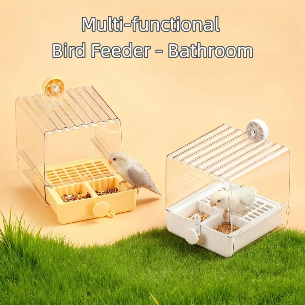 2 In 1 Bird Hanging Bathtub Drawer Design Parrot Shower Box New Food Holder Box Cage Use