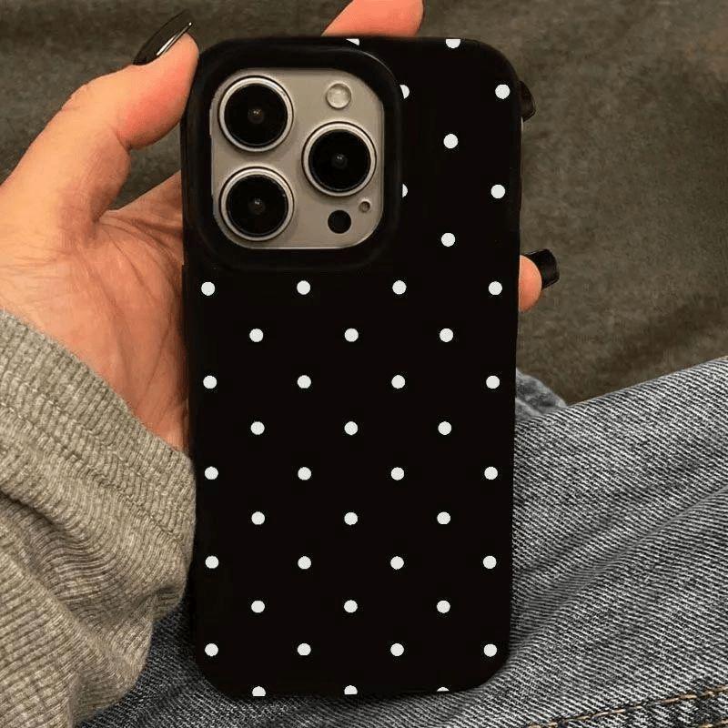 Minimalistische weiße Punkt-Softcase für iPhone 13, 14, 15, 16PRO, 17PRO