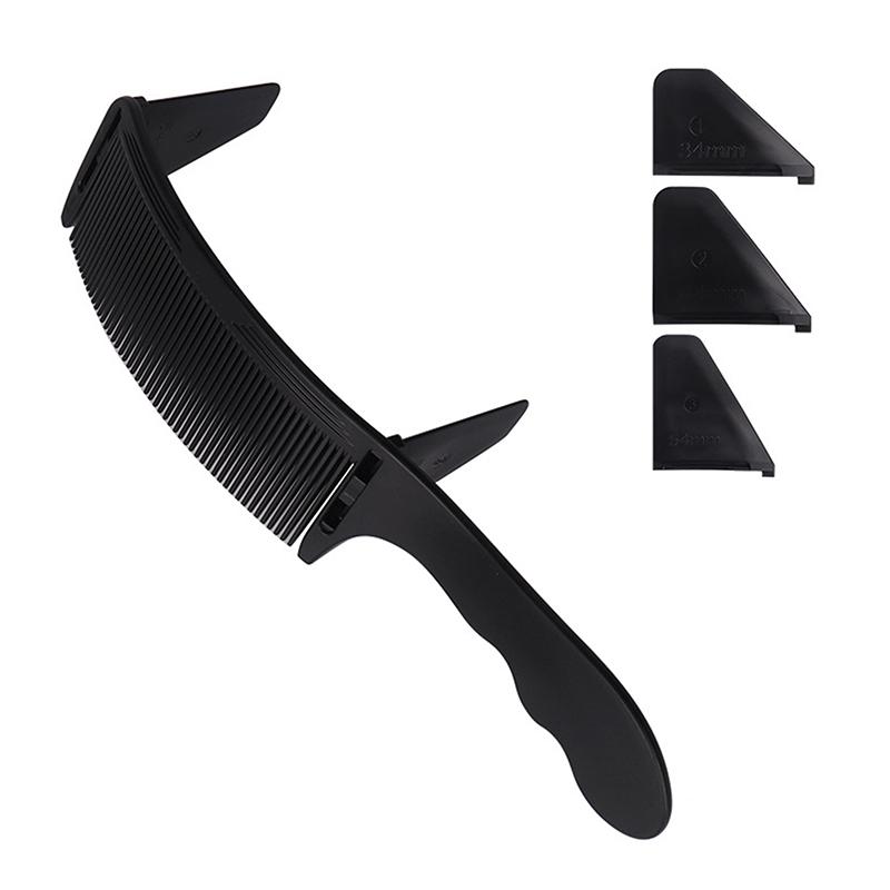 

Мужская изогнутая расческа для позиционирования, регулируемая S-образная конструкция, профессиональная парикмахерская машинка для стрижки волос, расческа, парикмахерские инструменты для укладки чёрный