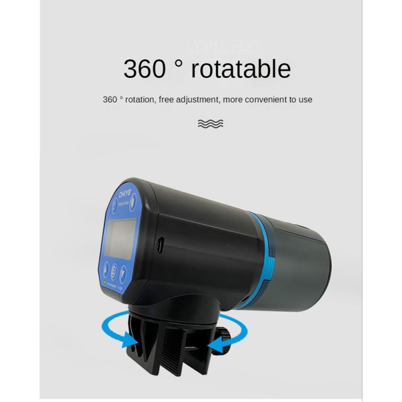 Automatic Fish Feeder Usb Rechargeable Food Dispenser With Large Capacity Water Tank For Aquarium