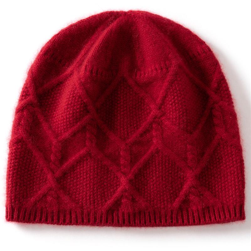 Cashmere hat women's autumn and winter warm knitted twisted hat pullover headgear l cold hat autumn and winter