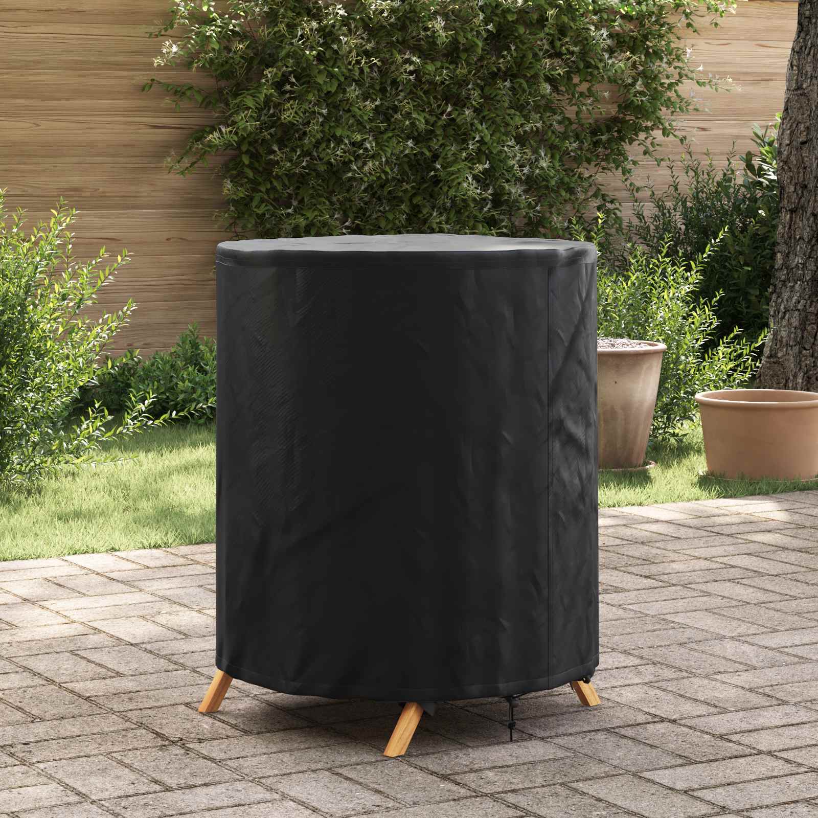 vidaXL Tischdecken 62 x 62 x 70 cm Stoff Rund Wasserdicht Schwarz schwarz