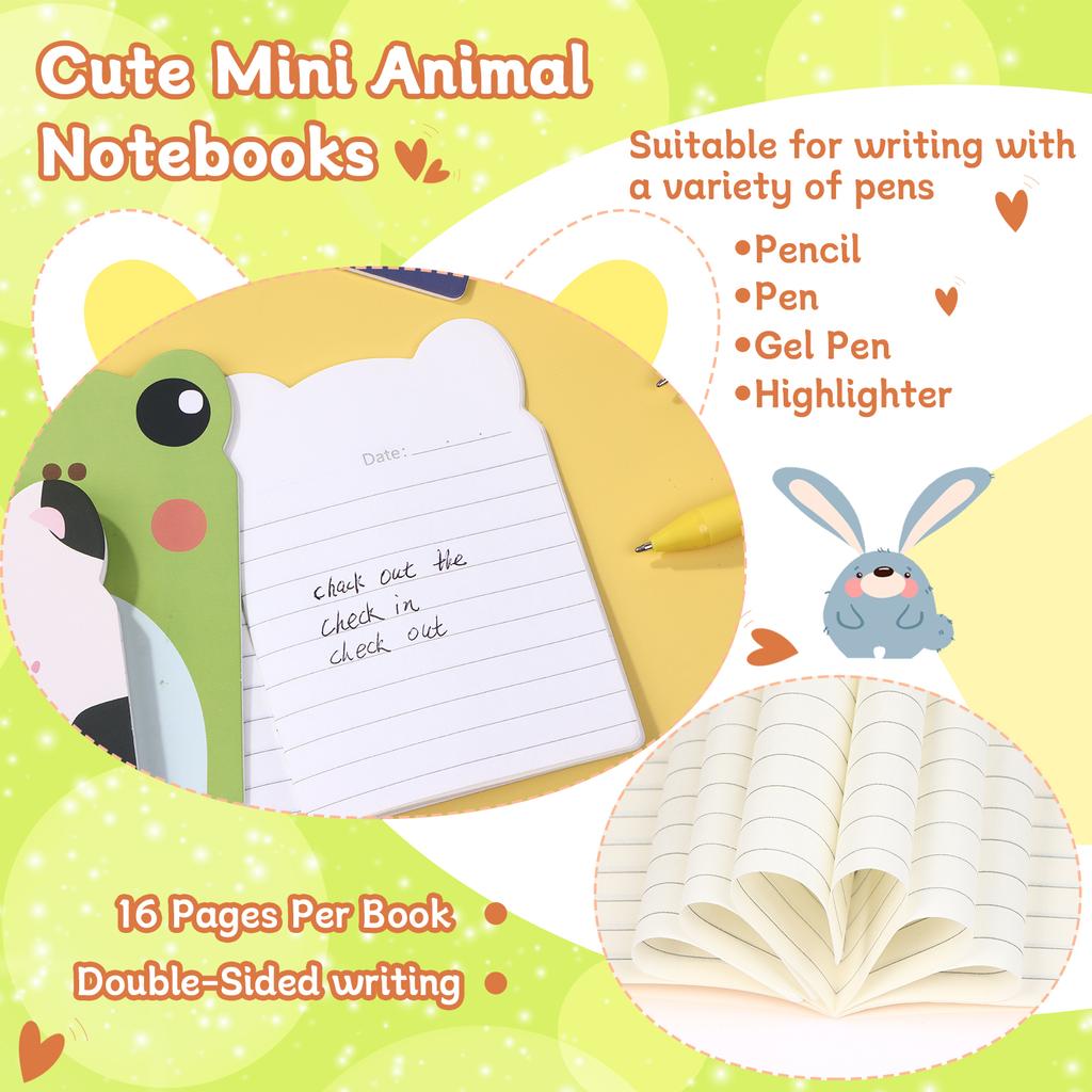 Vergissmeinnicht 24 Packs Mini Notebooks For Kids Mini Notebook Party Favors Animal Small Cute Pocketbook Bulk Cartoon Cat Dog R