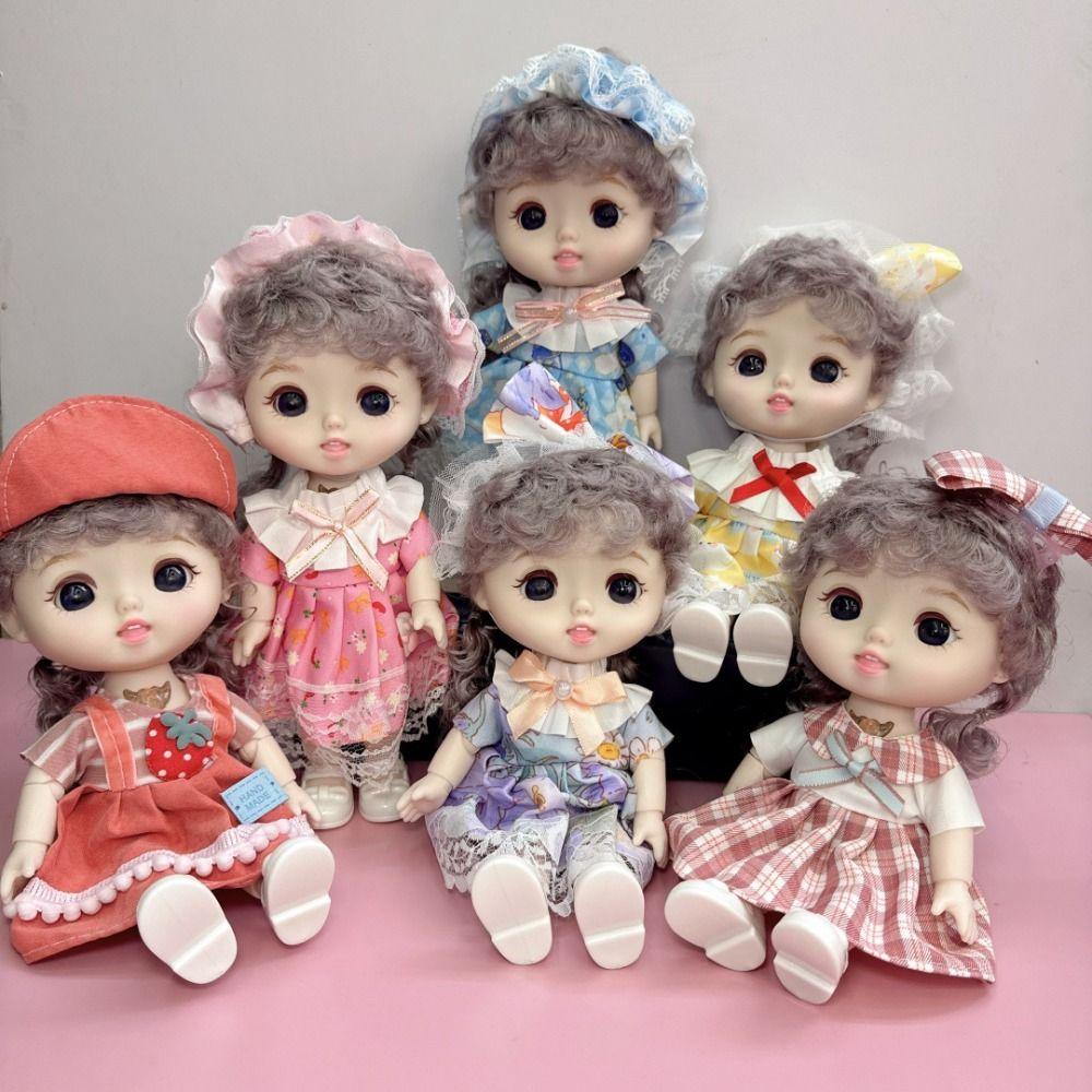 Full Body Girls' Doll with Clothes Dolly Girl Dress Up Toys Baby Doll 20cm Dress Doll  Children