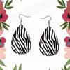 Exaggerated zebra print teardrop earrings
