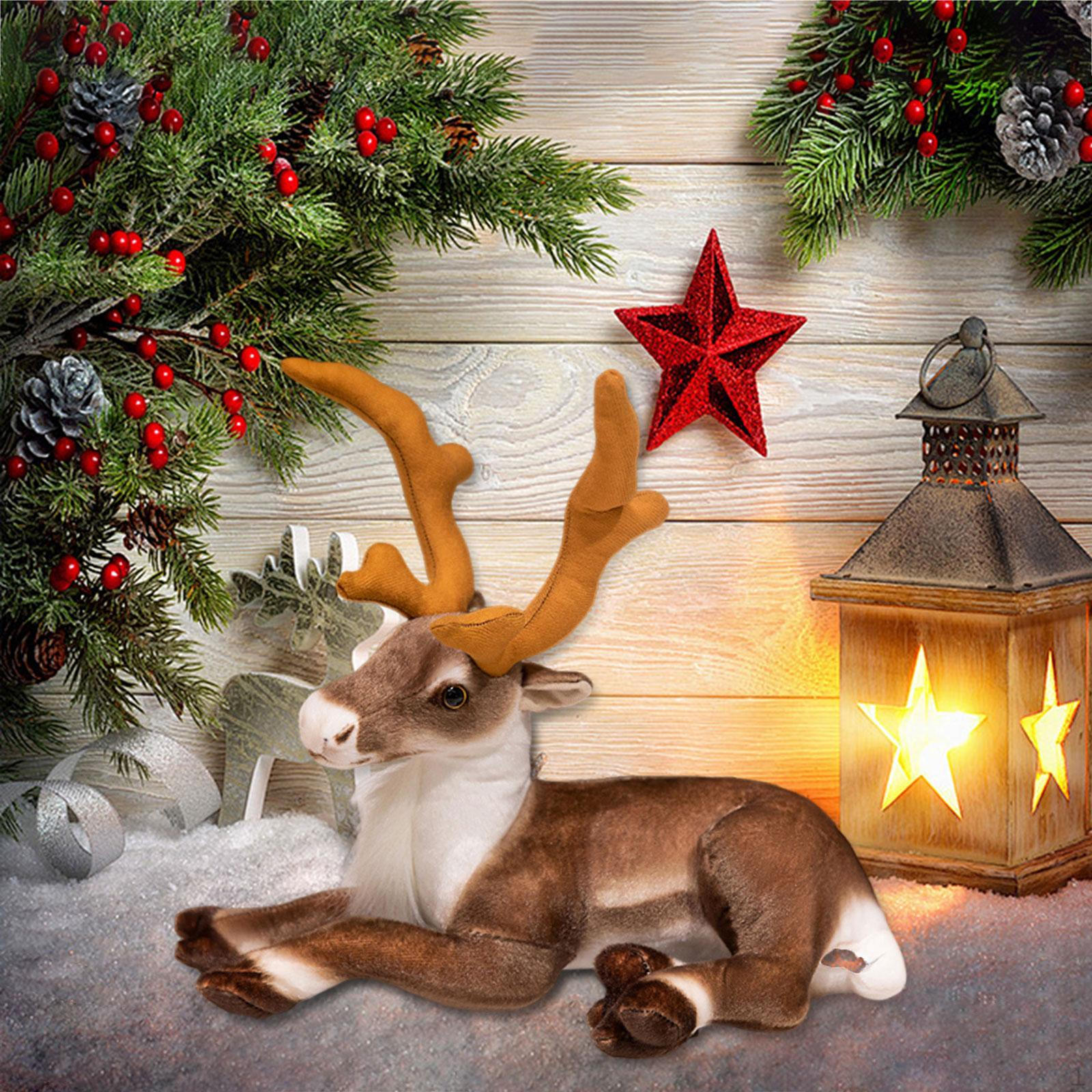 

Рождественский Олень Мягкая Игрушка Компаньон для Обнимания для Рождественских Вечеринок Многофункциональный Мягкий Материал 35cm