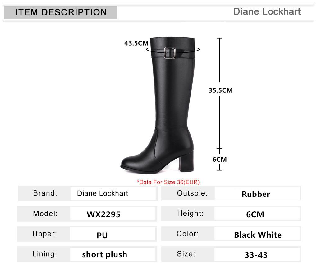 Módní dámské kozačky nad koleno Podzimní zimní boty Černé bílé střední podpatky S přezkou Dlouhé kotníkové boty Kozačky nad stehno Dámské boty Velikost 33-43