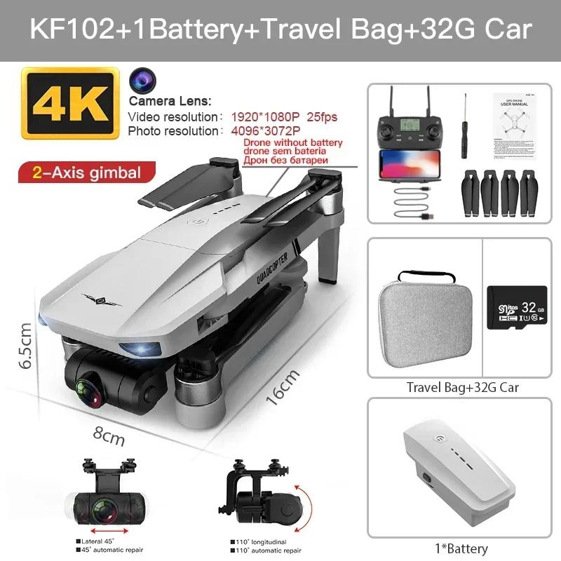 KF102 / KF102MAX Drone 4K Profesional with HD Camera 5G WiFi GPS 2-Axis Anti Shake Gimbal Quadcopter Brushless Motor Mini Dron