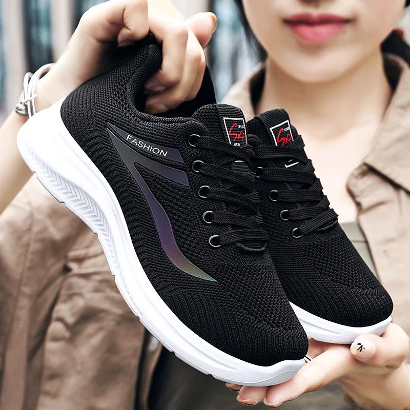 Spring Autumn Lightweight Travel Sneakers Casual Sports Fashion Women's Shoes Breathable Flat Bottom Running Sale Large Size
