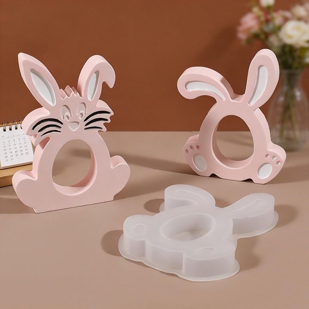 Non-stick Easter Rabbit Molds Heat Resistant Flexible Silicone Bunny Mold Hollow Bunny DIY Crafts Epoxy Resin Mold