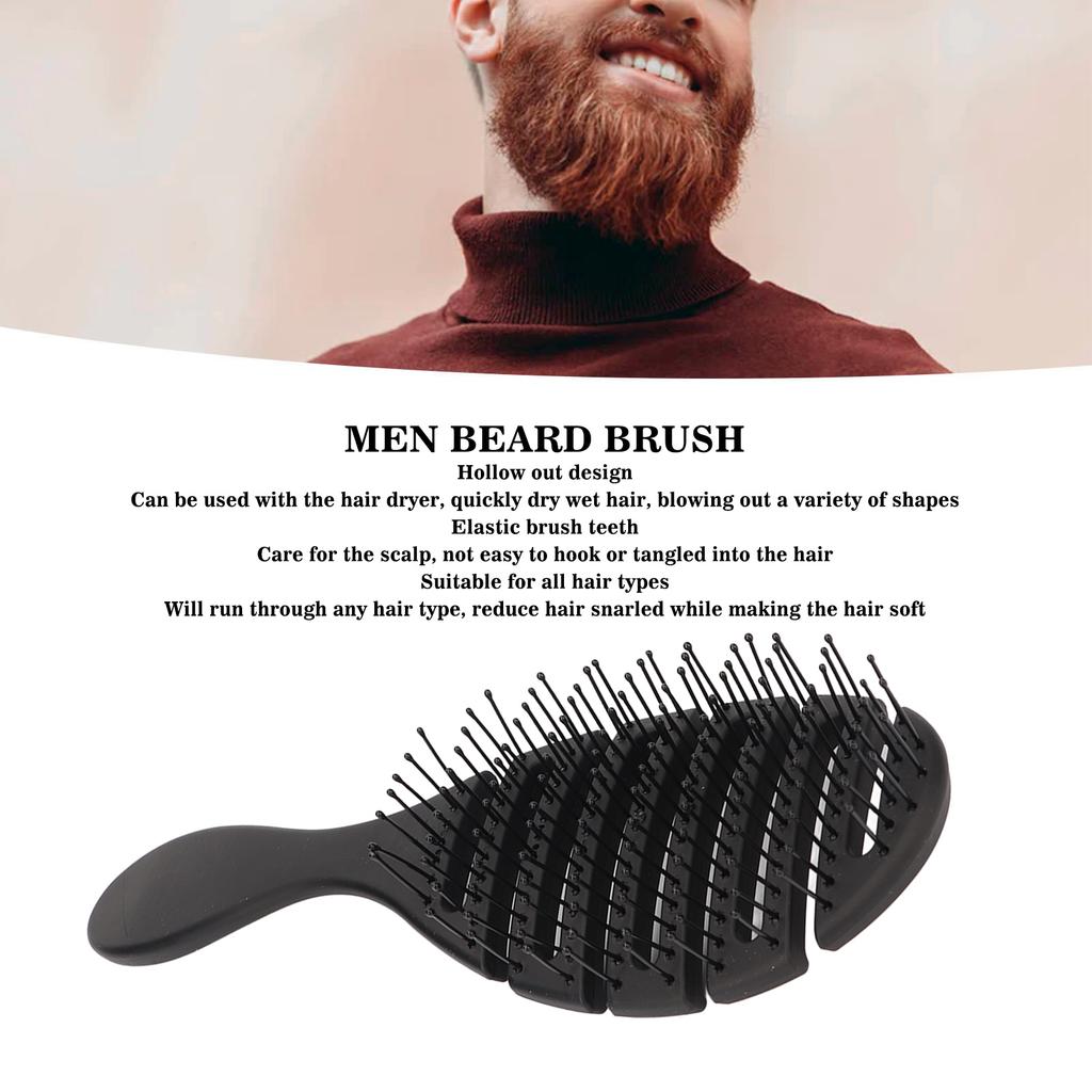 Herren Bart Entwirrbürste Schwarz Elastisch Original Entwirrbürste für Zuhause und Salon