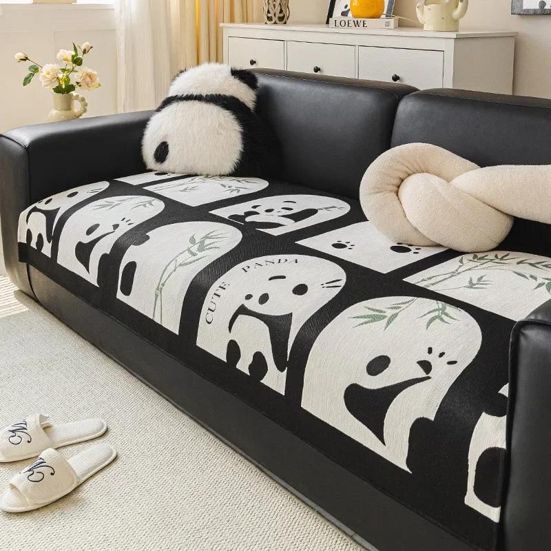 Polyester Cotton Sofa Cover for Living Room Leaf Edge Bohemian Universal Sofa Mat Embroidery Non-Slip Sofa Cover Home Cushion