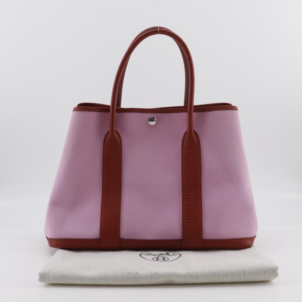 HERMES Garden party PM Tote Bag Pink / red Towar Officier Women Used