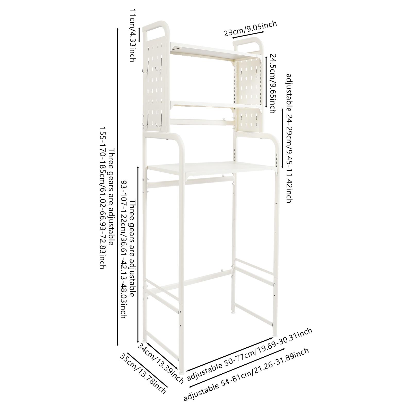

Над унитазом Стеллаж Регулируемая Полка для Прачечной Органайзер для Ванной Комнаты Полки белый