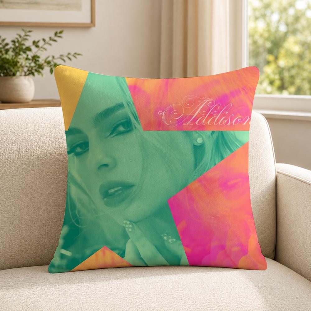 Person AAddison RRae funny Cushion Cover Soft Short Plush SkinFriendly Cushion Case for MultiScene Use