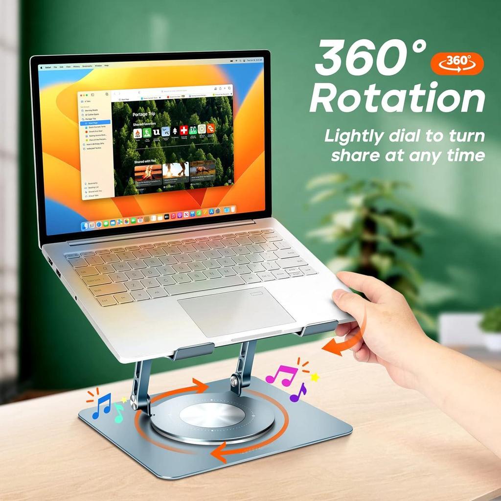 Rotatable Foldable Laptop Cooling Stand with Height Adjustment
