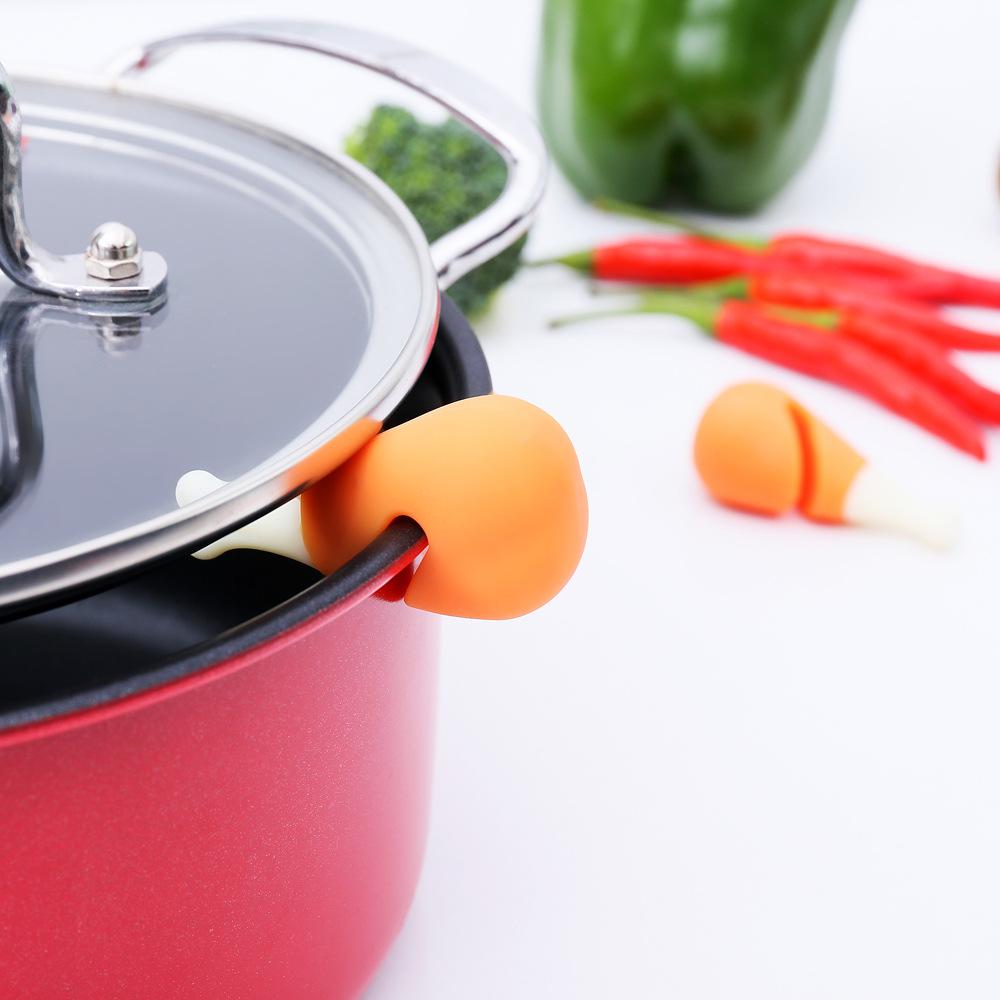 1pcs Spill-proof Lid Lifter for Soup Pot Kitchen Tools Lid Stand Silicone Heat Resistant Holder Keep The Lid Open Kitchen Tools