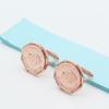 Purple Gold High-End Queen Brand Glossy Earrings Literary Women'S Rose Gold Plated Color Gold Earrings