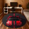 1 buc. Covoraș Rotund pentru Scaun, Design Mașină Sport Roșu și Negru, Covor de Zonă - Antiderapant, Covor de Podea pentru Birou, Dormitor, Decor Acasă, Cadou de Crăciun c0528002