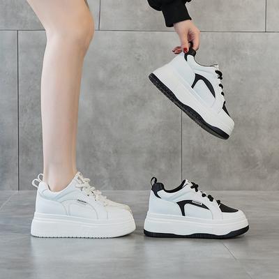 Little White Shoes Platform Black and White Casual Shoes Women's 2025 Spring New Versatile Panda Sports Velvet Muffin Single Shoes
