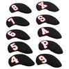 10PcsSet Number Golf Iron Head Cover Set Neoprene Golf Club Iron Protective HeadcoverBlack