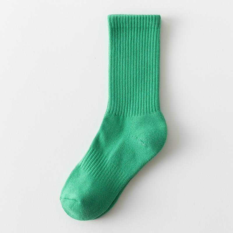 Women's Autumn and Winter Warm Leg Warmers Solid Color High Rubber Band Sports Long Cotton Socks