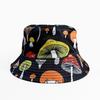 Temu double-sided mushroom printed bucket hat for men and women outdoor sunscreen sunshade basin hat retro casual hat