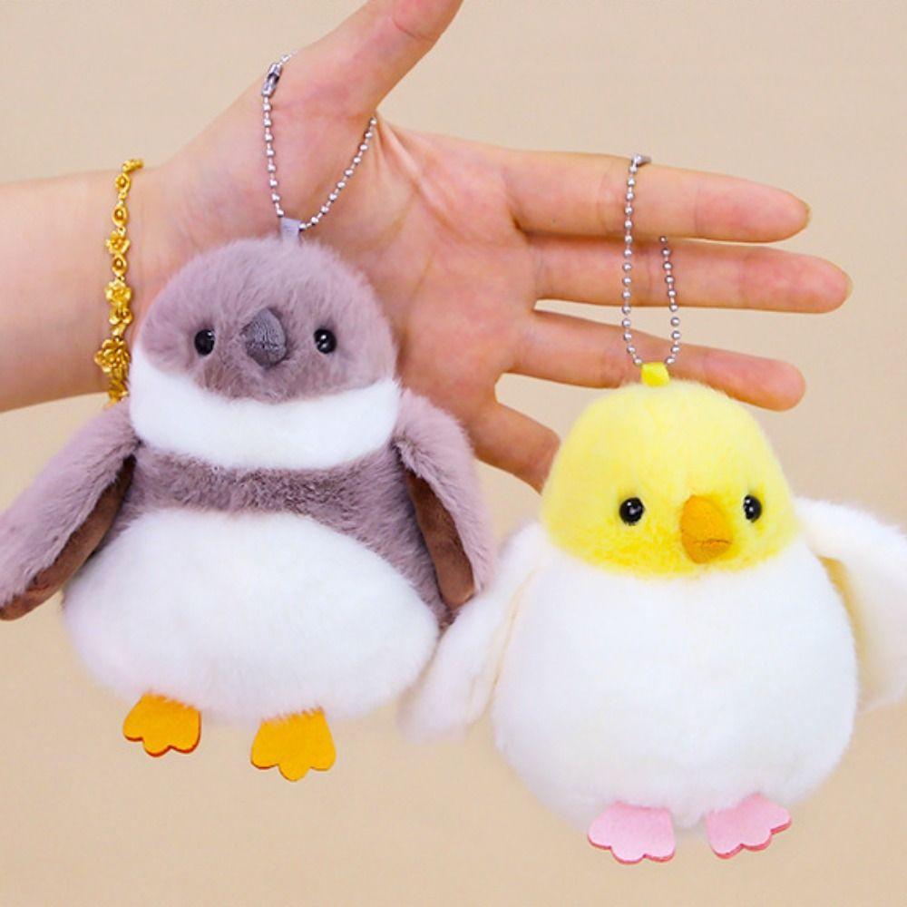 Collection Elf Bird Dolls Key Ring Fluffy Animal Birds Bag Pendant  Backpack Decoration
