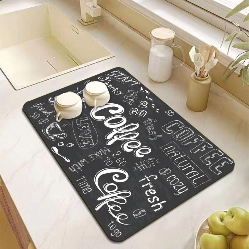 Drying Mat Coffee Mat Super Absorbent Drying Dish Drying Mats for Kitchen Counte Mat for Toilet Countertop Home Supplies