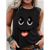 PLUS SIZE Printed Summer Women's Loose and Personalized Dream Catcher Mesh Printed Vest Top T-shirt Comfortable Sleeveless