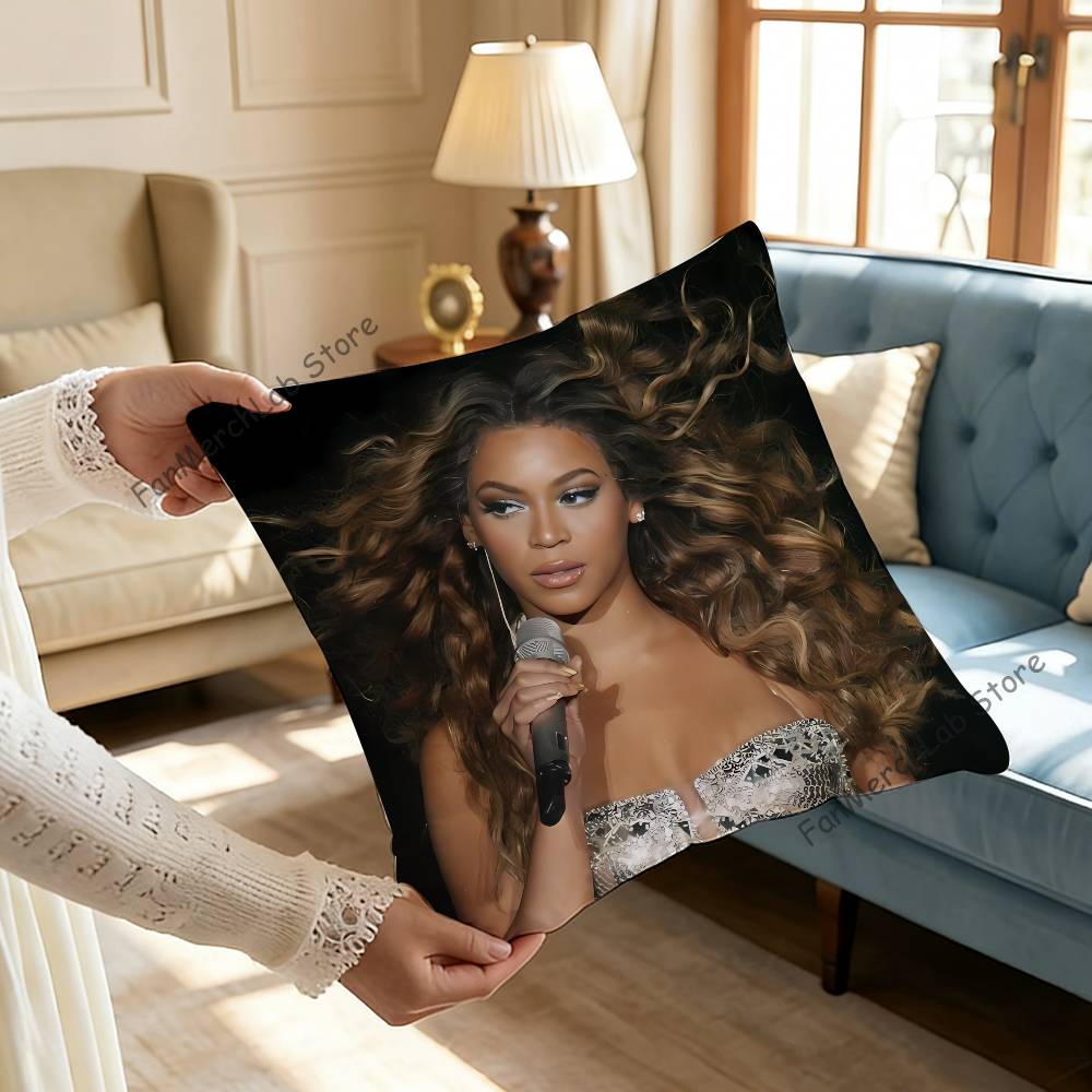 BBeyonce COWBOY CARTER Kissenbezug Plüschstoff Weicher Kissenbezug Beidseitiger Druck Sofakissenbezug Überwurf