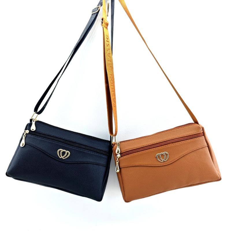 Spring new multi-layer zipper single shoulder women's small bag trend oblique span lychee pattern bag large capacity