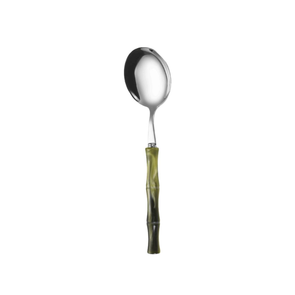 

304 Stainless Steel Western Dinnerware Flatware Dinnerware Fork Spoon Kitchen Tableware Round spoon Green
