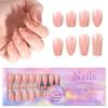 150 stk 3-I-1 Press-On Negler Nudefarge Brukbare Falske Negletupper Full Dekning Kunstige Fingernagler Mandel Ballett Negleforlengelser