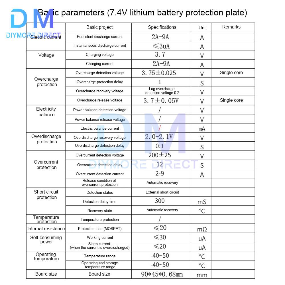 2S 7.4V 2A 3A 4.5A 6A 7.5A 9A BMS Li-ion Battery Protection Board for 18650 Li-ion Lithium Lipo Battery Cell