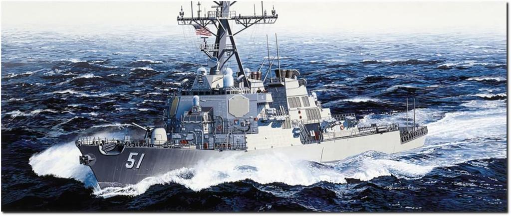 PLATZ Dragon American Aegis Missile Destroyer Arleigh Burke Plastic Model DR1023 1/350 U.S.S. DDG-51 (Ship)