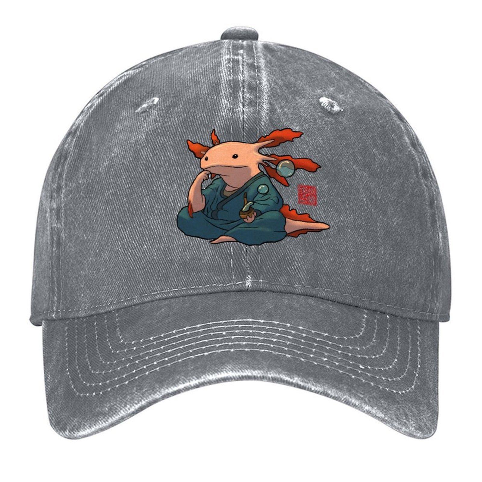 cute axolotl philosopher Baseball Cap beach hat Sports Cap golf hat genuine Anime Women s Hats Men s