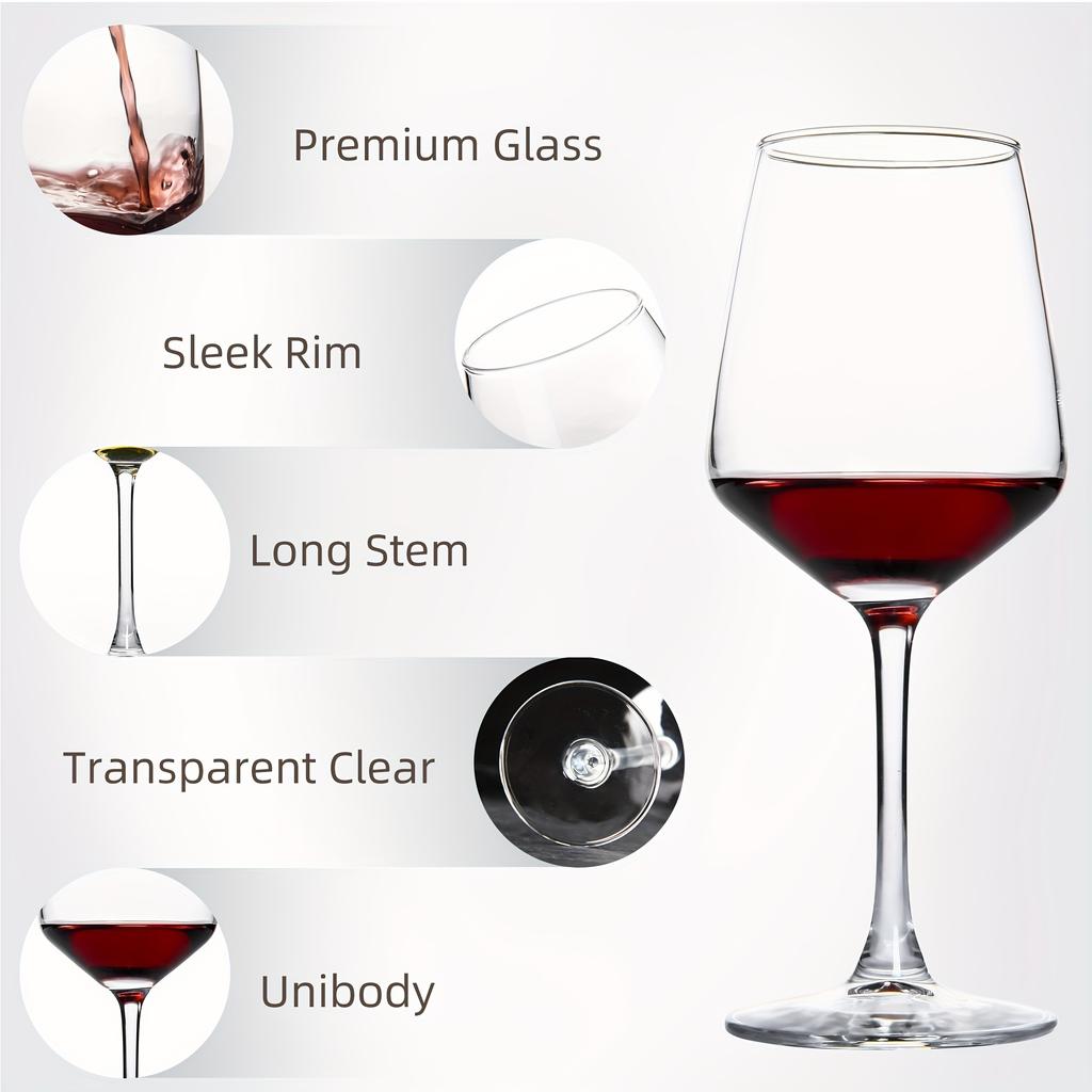 2/4/6pcs Red/White Wine Glasses Set, 12oz Durable Long Stem Glasses, Lead-Free Goblet, for Home Wedding Party Christmas