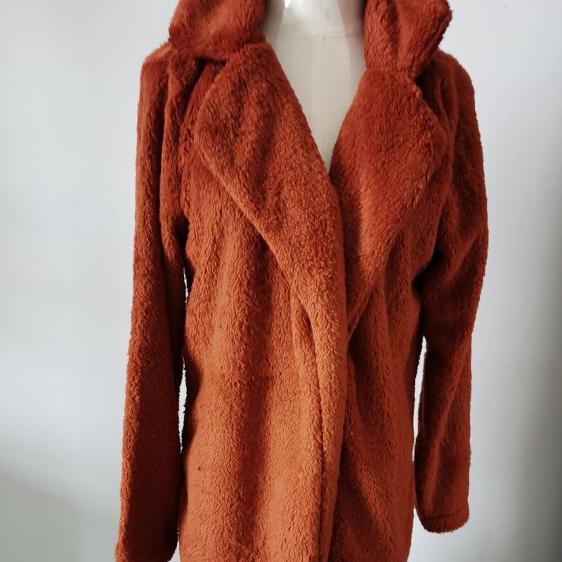 Casual Fashion Warm Jacket Female Fur Coat Classic Solid Color Coat Ladies Winter Plush Coat