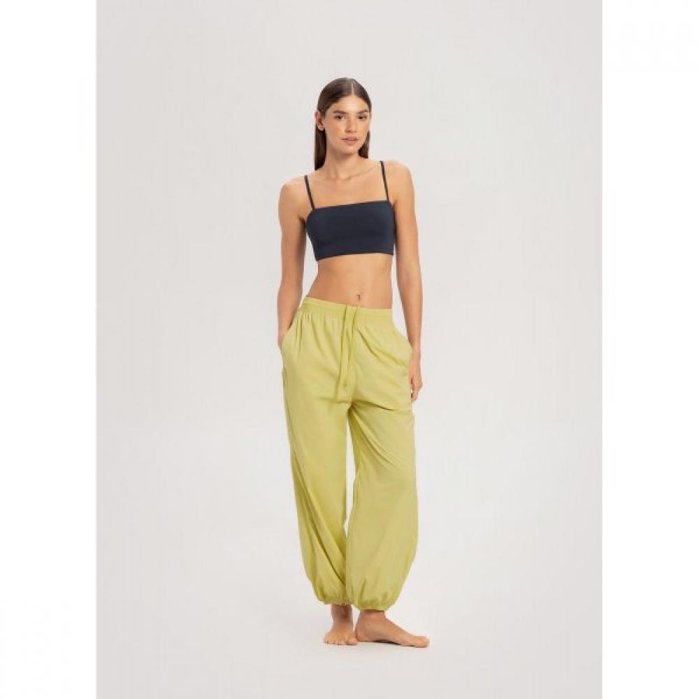 Budhi Mudra Diagonale Jogginghose  Gedämpftes Limettengrün  B61003apl44 G48