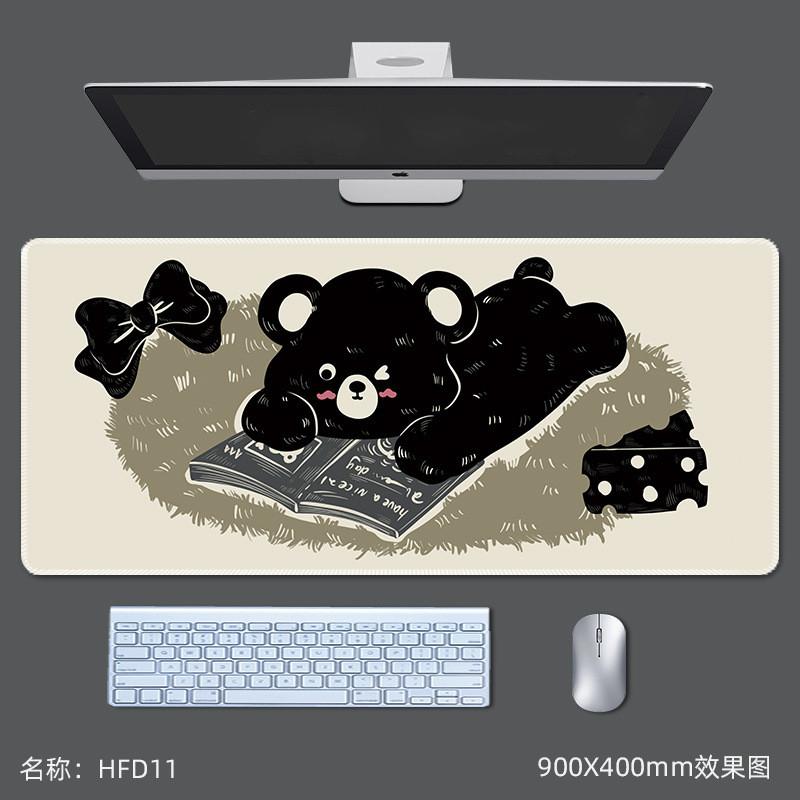 Cartoon Cute Cat Mouse Pad Large Anti Slip Lock Edge Game Pads Computer Office Desktop Keyboard Mat