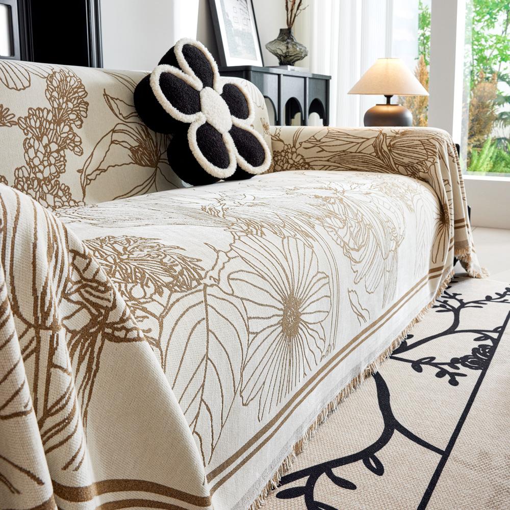 

Доступный роскошный стильный чехол для дивана из синели, ткань Four Seasons, универсальный двусторонний чехол с полным покрытием, нескользящий чехол для дивана 180X130