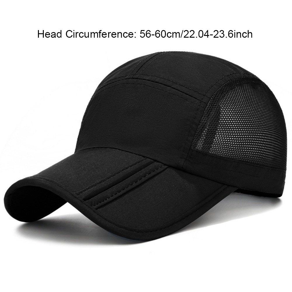 Breathable Solid Color Baseball Cap Quick Dry Adjustable Outdoor Sun Hat Foldable Thin Mesh Sports Caps Men